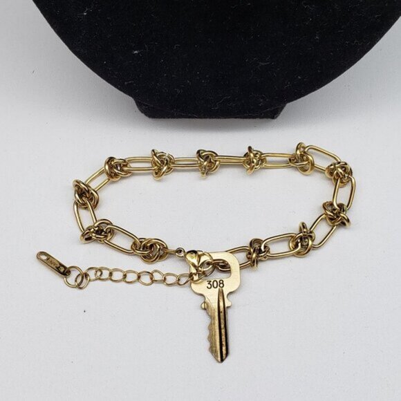 Louis Vuitton Gold Padlock w/Unbranded Stainless Steel 18k Plated Chain&Bracelet - Picture 5 of 13